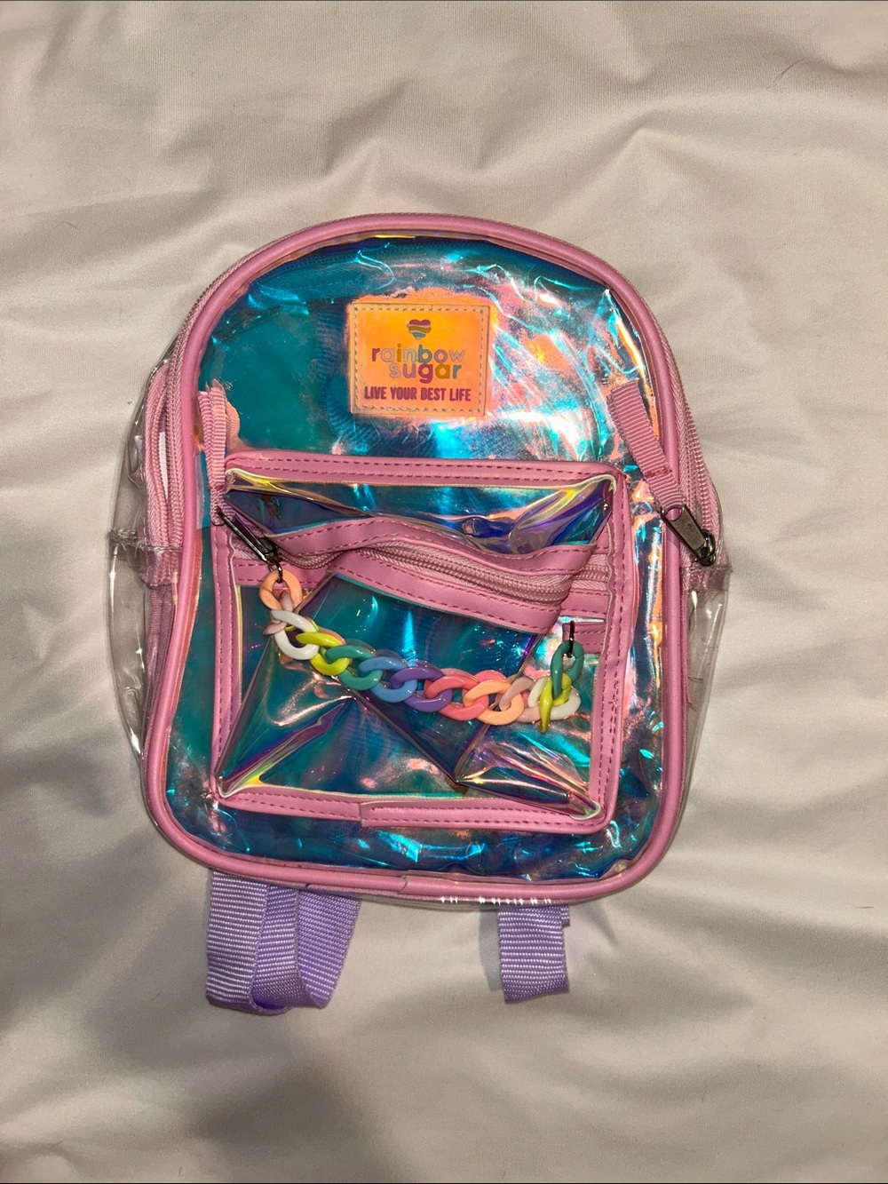 Kids Iridescent Pink & Blue Mini Backpack